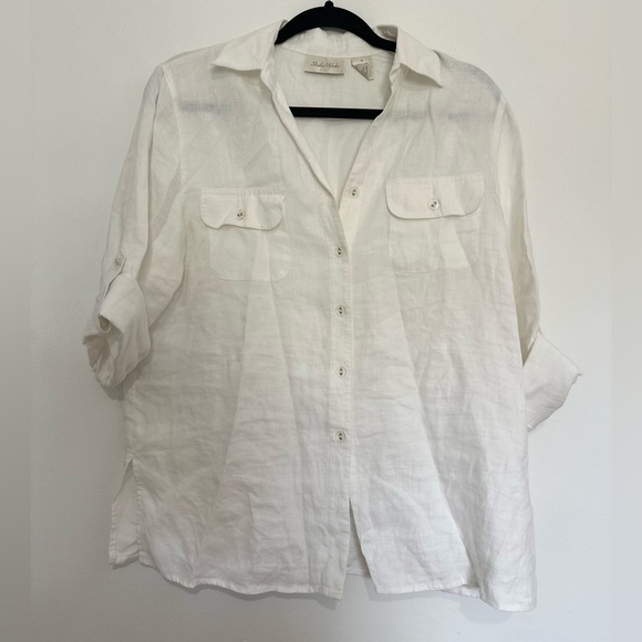 Studio Works button up women’s size small linen minimalist - Picture 1 of 4